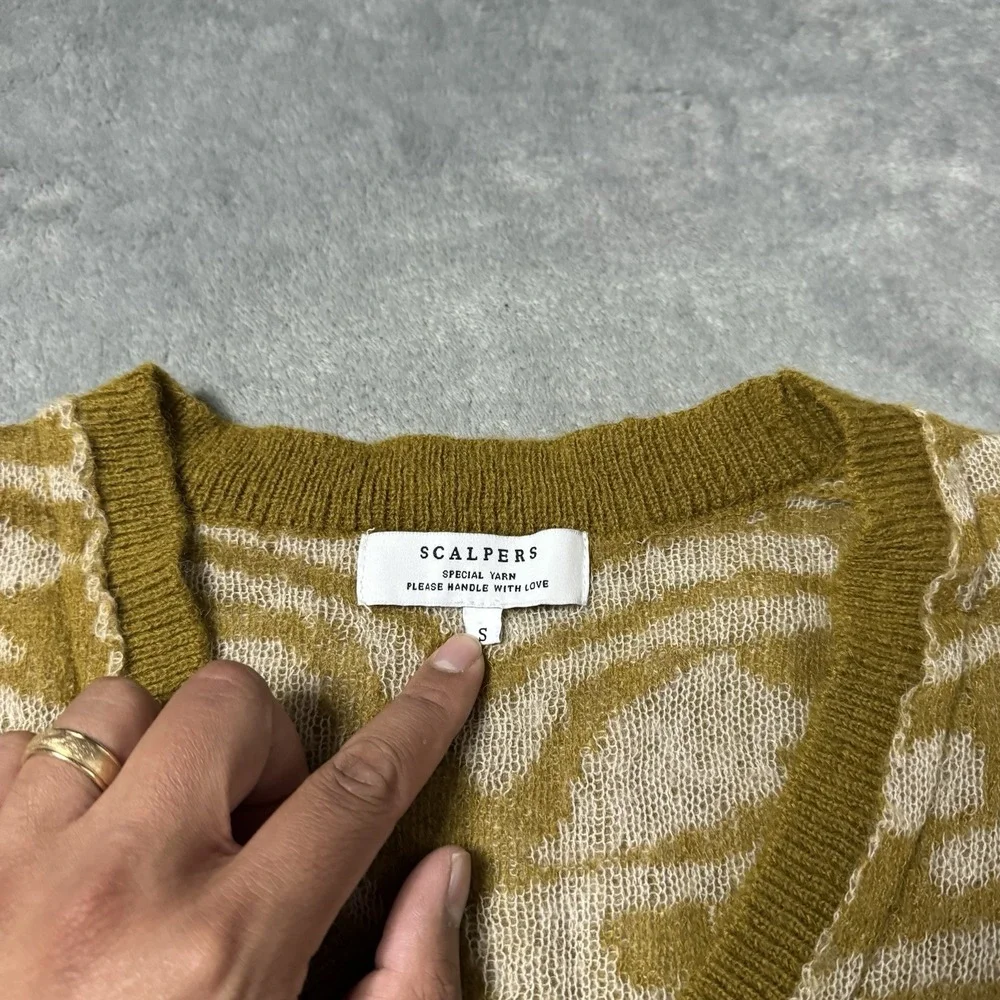 SCALPERS Womens Wool/Alpaca Blend Zebra Pront‎ Longsleeve Size Small